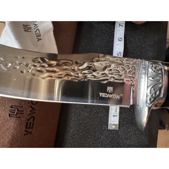 YESWON FIXED BLADE HUNTING KNIFE & SHEATH New - Picture 8 of 10